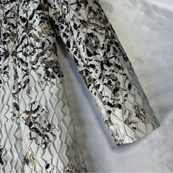 St. John Collection Metallic Pixelated Jacquard Topper Jacket and Dress Set 6 - Picture 8 of 15